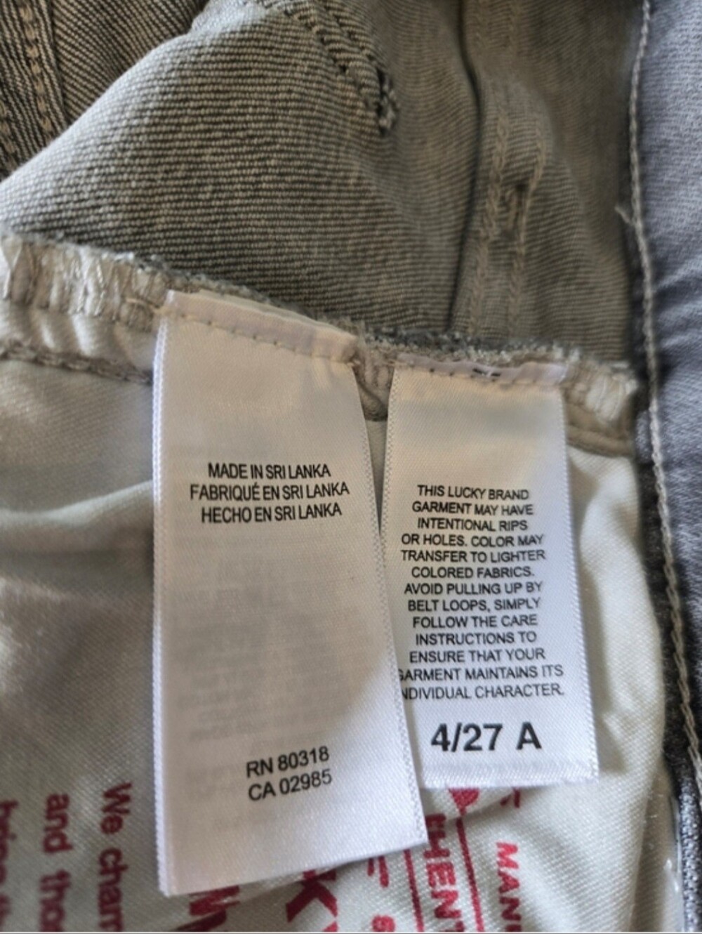 NWT! Lucky Brand Sweet Mid Straight Leg Jeans in Light Gray. Size 4/27 - Picture 13 of 14